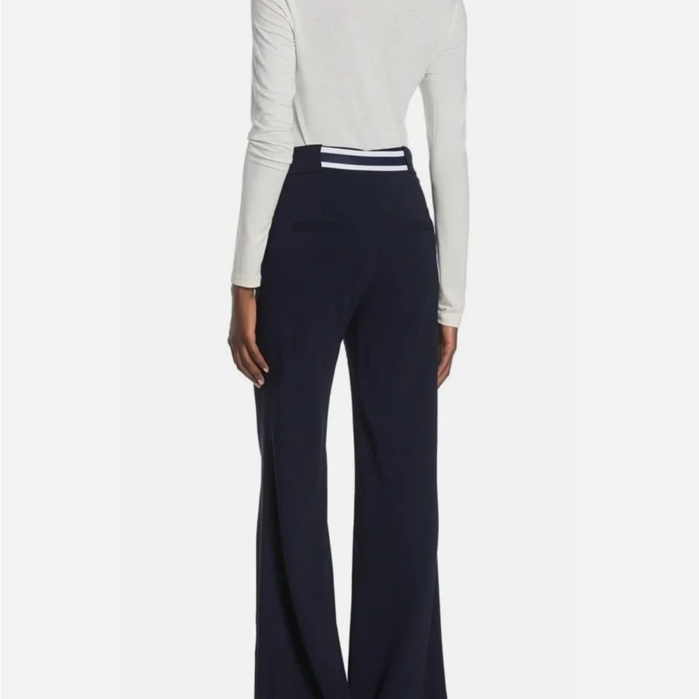 Veronica Beard Navy Flare Pants with Silver Accent - Picture 5 of 5